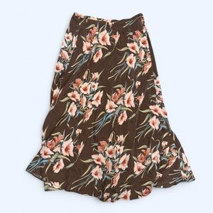 Vintage 100% Silk Jones New York Floral Maxi Skirt